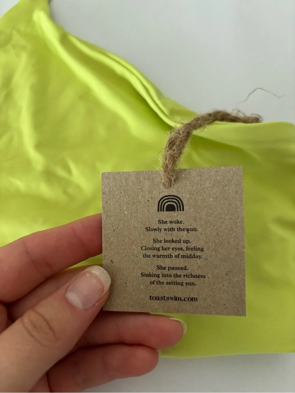NWT Toast Swim Women's Bikini 3-PIECE Swim Set Neon Yellow One-Shoulder Green